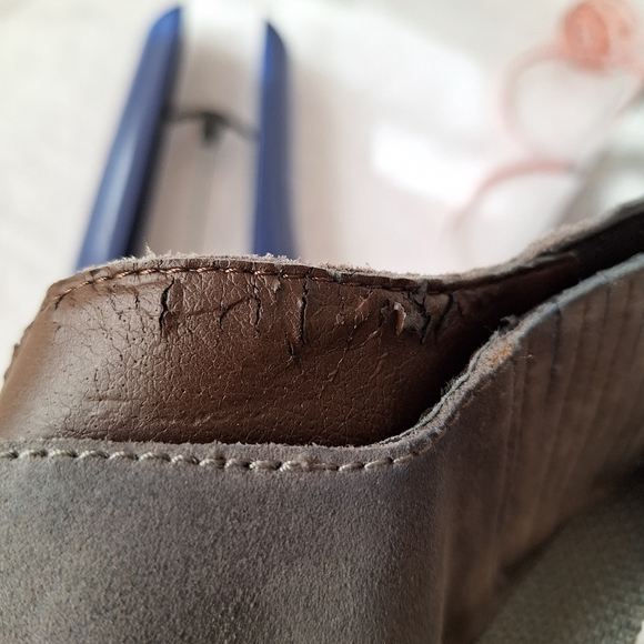 Naya knee high boot gray suede wide calf riding block heel size 8 - Picture 13 of 14